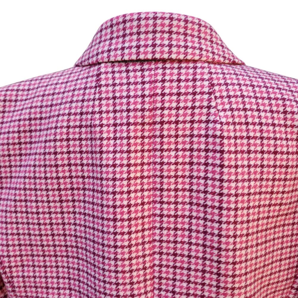J. Crew Berry Pink Houndstooth Blazer Jacket Ivy Preppy Academia Wool Blend 12 - Picture 11 of 16